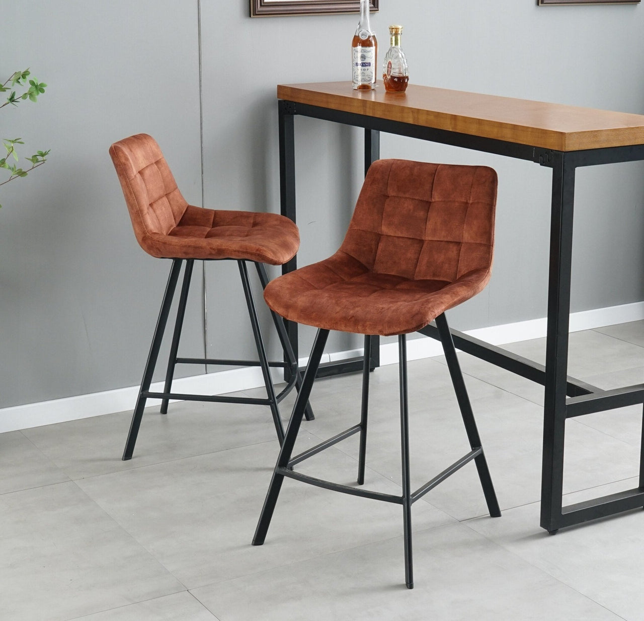 Comfortable Nordic Metal Stool for High Counter and Bar Chair - Casatrail.com