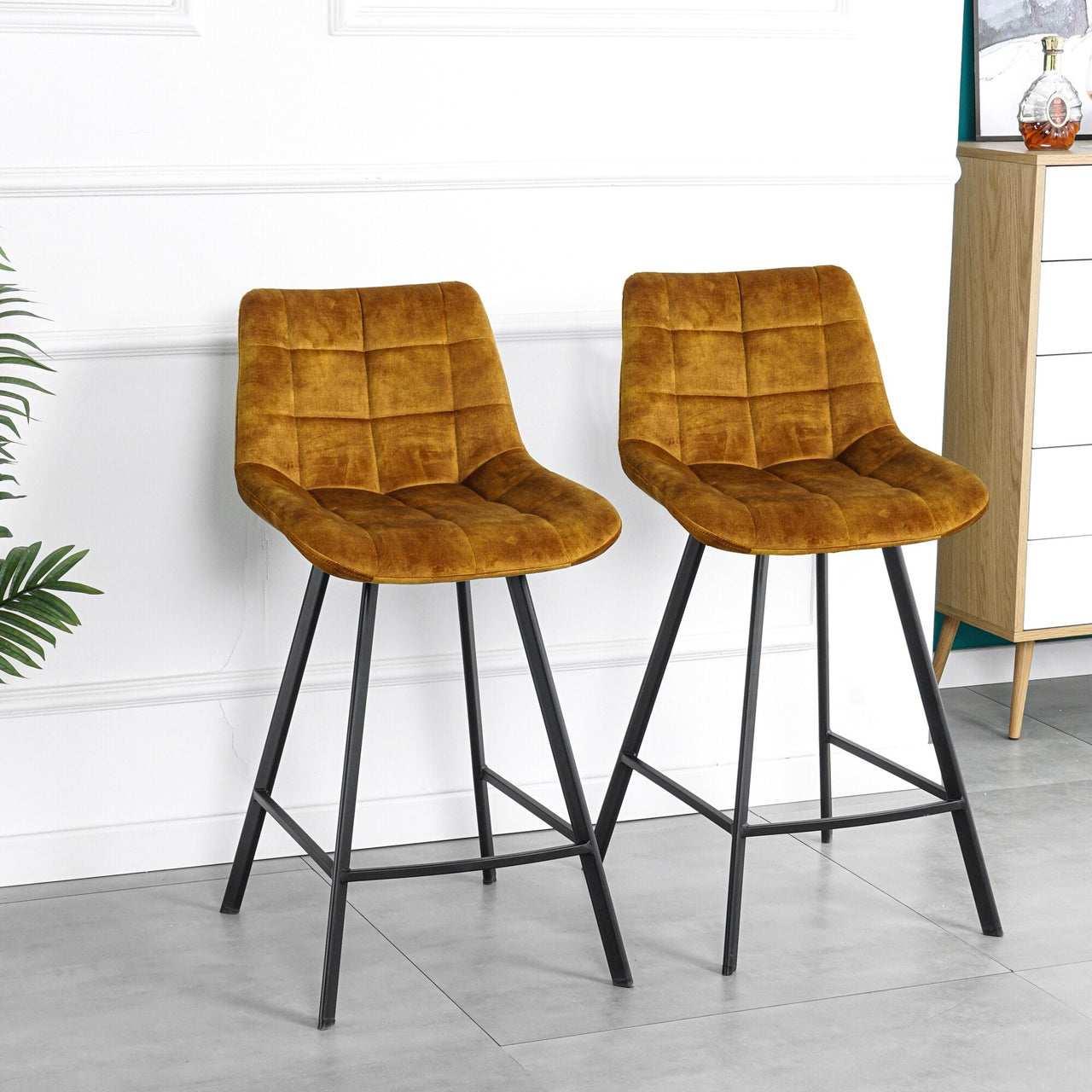 Comfortable Nordic Metal Stool for High Counter and Bar Chair - Casatrail.com