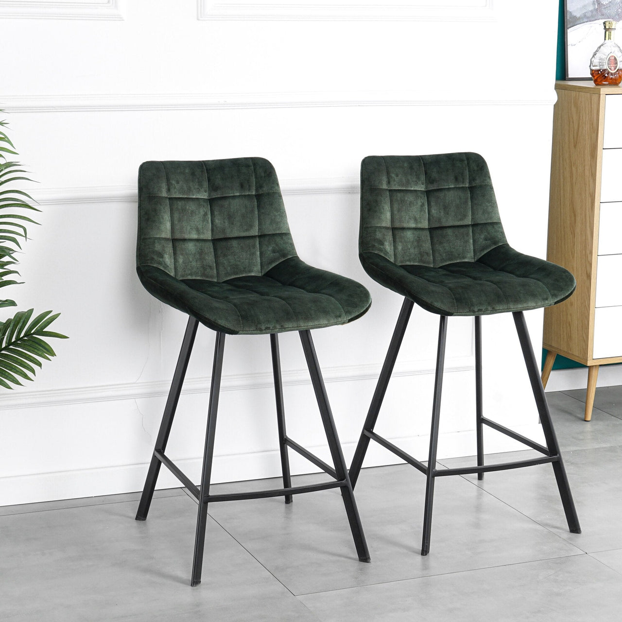 Comfortable Nordic Metal Stool for High Counter and Bar Chair - Casatrail.com