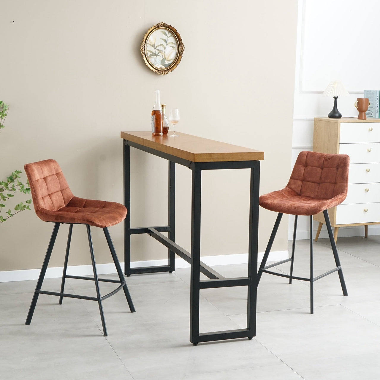 Comfortable Nordic Metal Stool for High Counter and Bar Chair - Casatrail.com