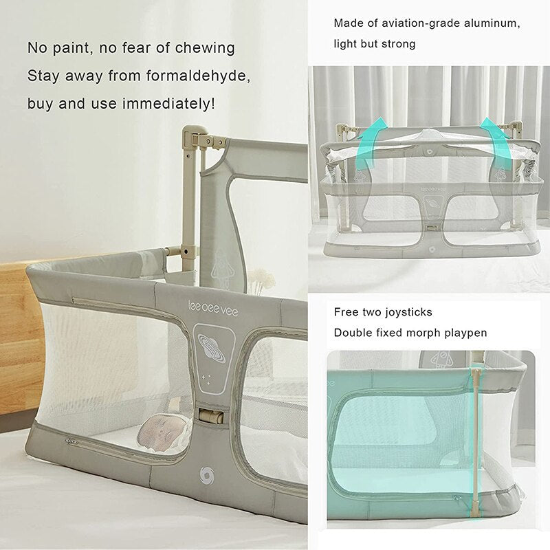 Compact 2 - in - 1 Baby Cot - Cozy Bedside Sleep Solution - Casatrail.com