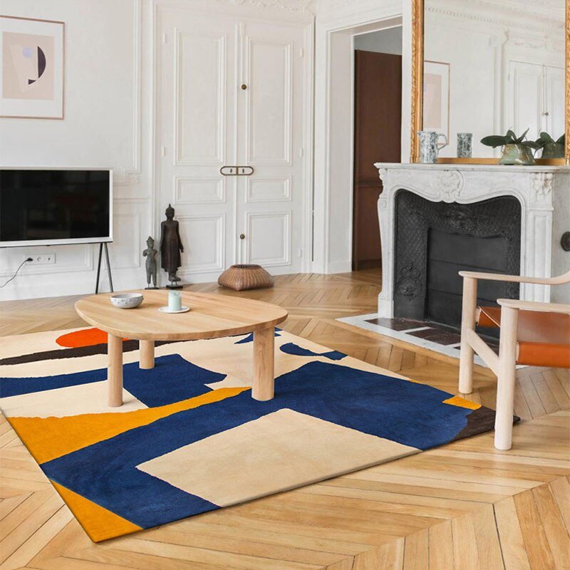 Contrasting Color Living Room Carpets - Casatrail.com