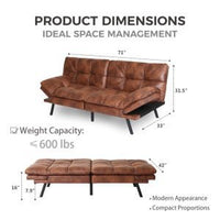 Thumbnail for Convertible Futon Couch Bed for Living Room - Casatrail.com