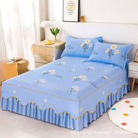 Thumbnail for Cotton Lace Bed Sheet Set with Elastic Fitted Skirt - Casatrail.com