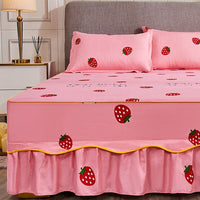 Thumbnail for Cotton Lace Bed Sheet Set with Elastic Fitted Skirt - Casatrail.com