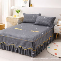 Thumbnail for Cotton Lace Bed Sheet Set with Elastic Fitted Skirt - Casatrail.com