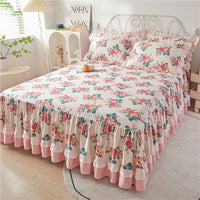 Thumbnail for Cotton Lace Bed Skirt with Non - slip Bedspread for King Size Beds - Casatrail.com