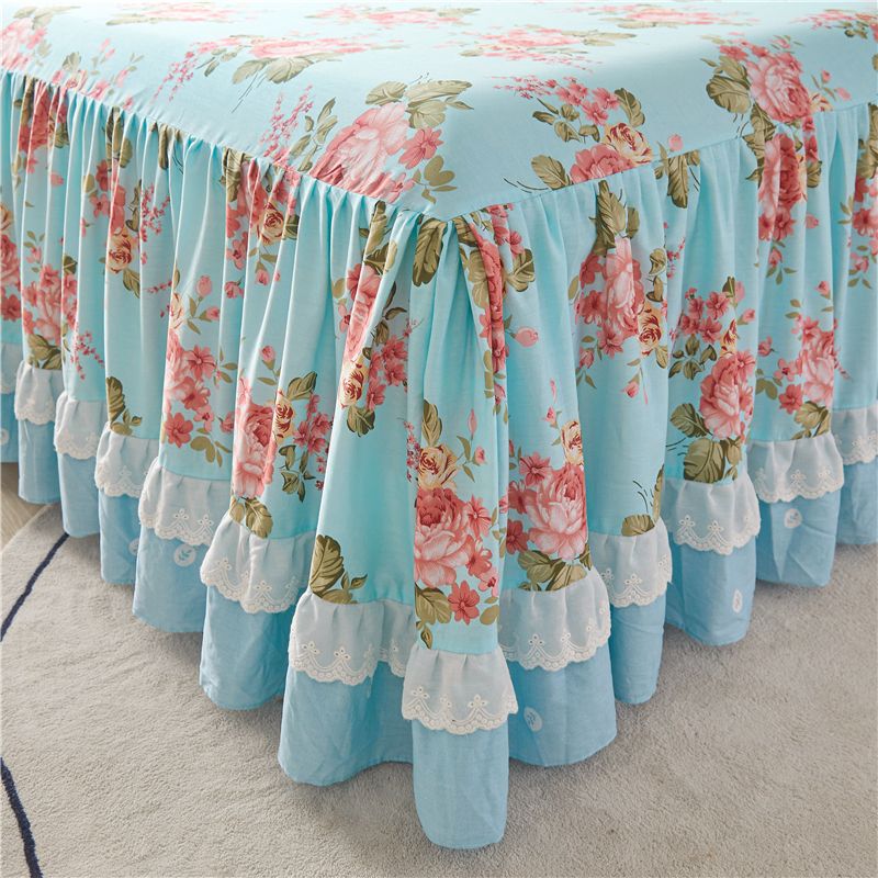 Cotton Lace Bed Skirt with Non - slip Bedspread for King Size Beds - Casatrail.com