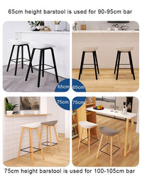 Thumbnail for Counter Kitchen Stool with PP Seat and Beech Wood Legs - Casatrail.com