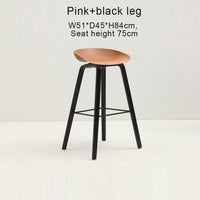 Thumbnail for Counter Kitchen Stool with PP Seat and Beech Wood Legs - Casatrail.com