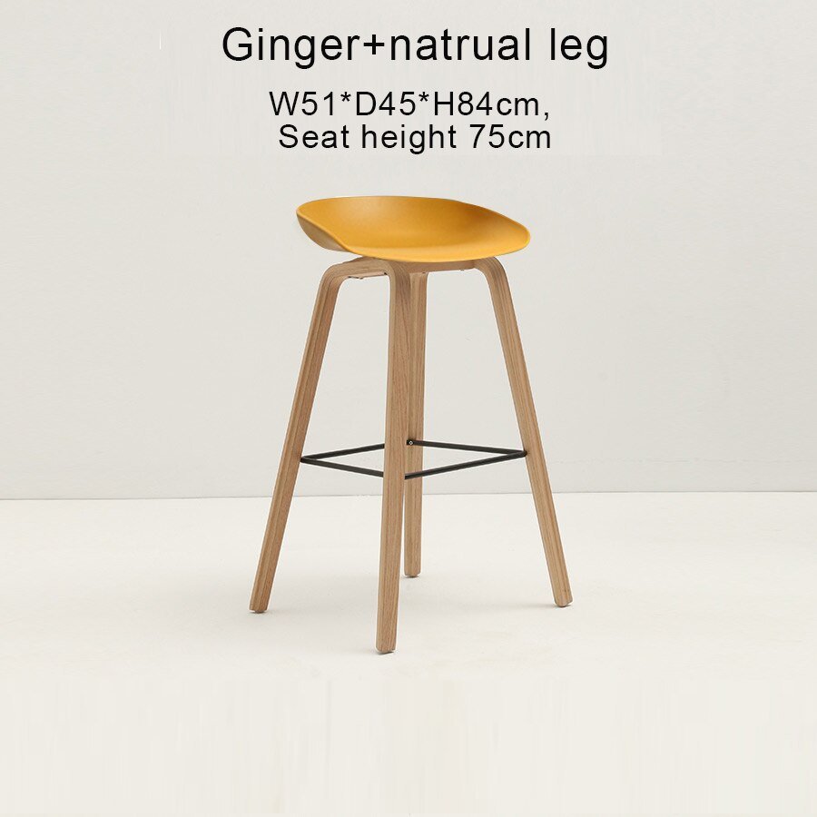 Counter Kitchen Stool with PP Seat and Beech Wood Legs - Casatrail.com