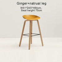 Thumbnail for Counter Kitchen Stool with PP Seat and Beech Wood Legs - Casatrail.com