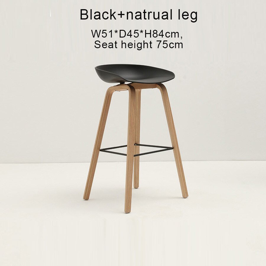 Counter Kitchen Stool with PP Seat and Beech Wood Legs - Casatrail.com