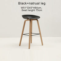 Thumbnail for Counter Kitchen Stool with PP Seat and Beech Wood Legs - Casatrail.com