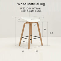 Thumbnail for Counter Kitchen Stool with PP Seat and Beech Wood Legs - Casatrail.com