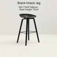 Thumbnail for Counter Kitchen Stool with PP Seat and Beech Wood Legs - Casatrail.com