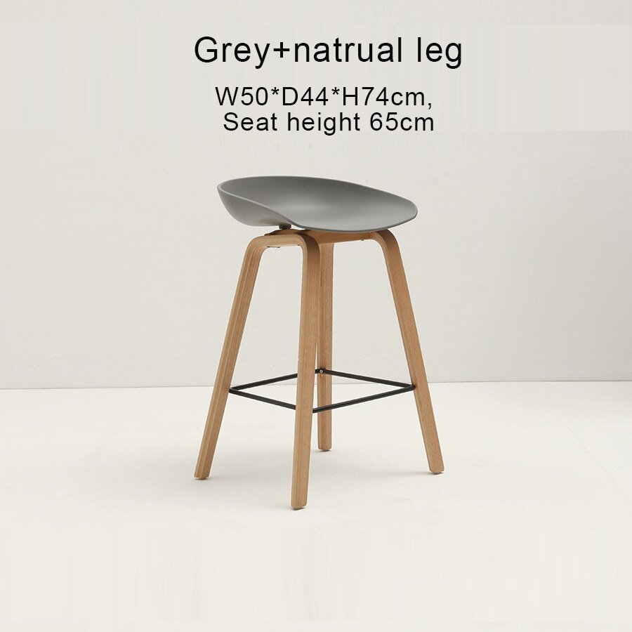 Counter Kitchen Stool with PP Seat and Beech Wood Legs - Casatrail.com