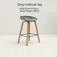 Thumbnail for Counter Kitchen Stool with PP Seat and Beech Wood Legs - Casatrail.com