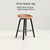 Thumbnail for Counter Kitchen Stool with PP Seat and Beech Wood Legs - Casatrail.com