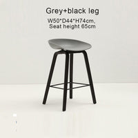 Thumbnail for Counter Kitchen Stool with PP Seat and Beech Wood Legs - Casatrail.com