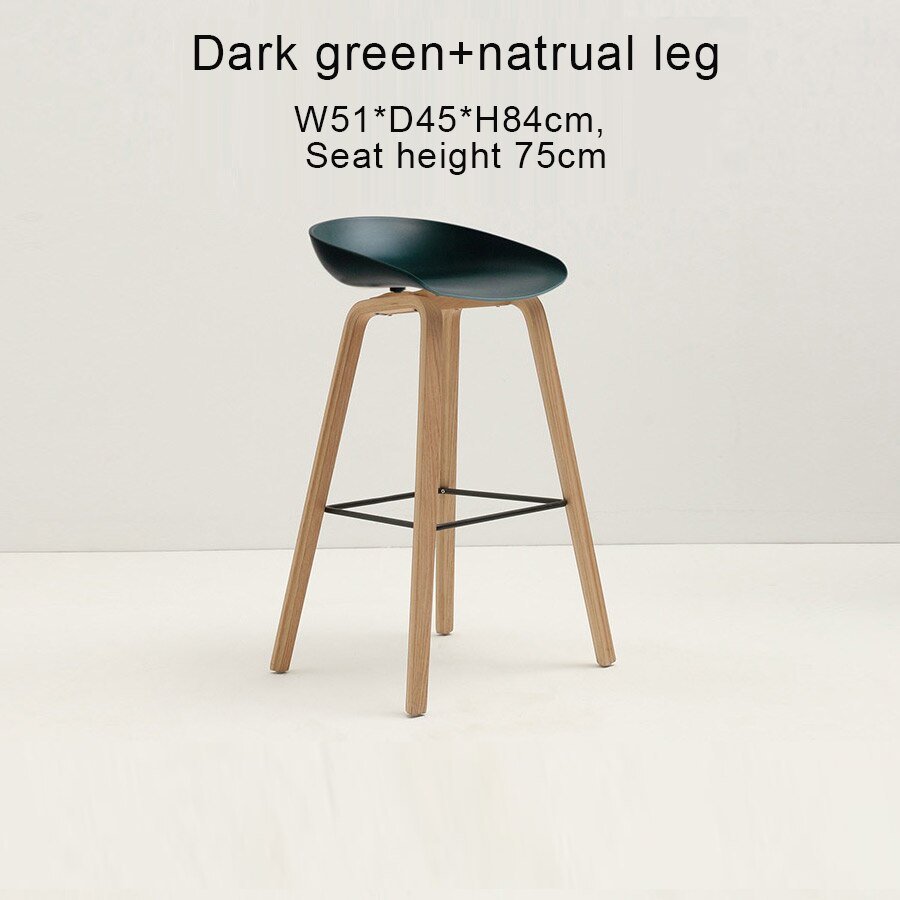 Counter Kitchen Stool with PP Seat and Beech Wood Legs - Casatrail.com