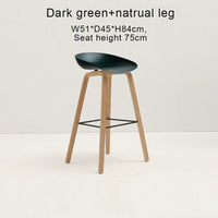 Thumbnail for Counter Kitchen Stool with PP Seat and Beech Wood Legs - Casatrail.com