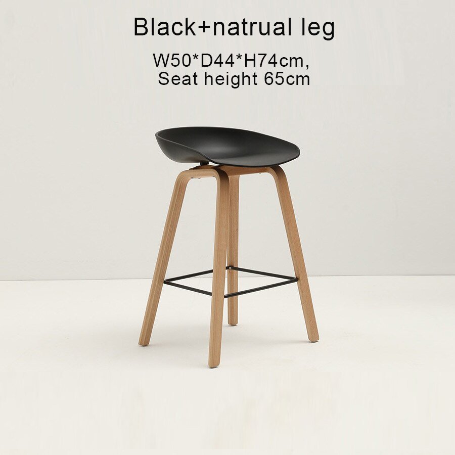 Counter Kitchen Stool with PP Seat and Beech Wood Legs - Casatrail.com