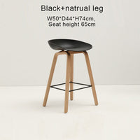 Thumbnail for Counter Kitchen Stool with PP Seat and Beech Wood Legs - Casatrail.com