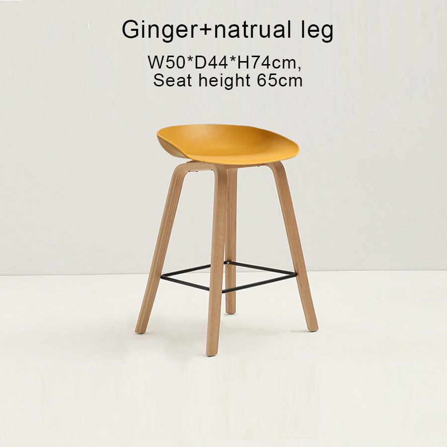 Counter Kitchen Stool with PP Seat and Beech Wood Legs - Casatrail.com