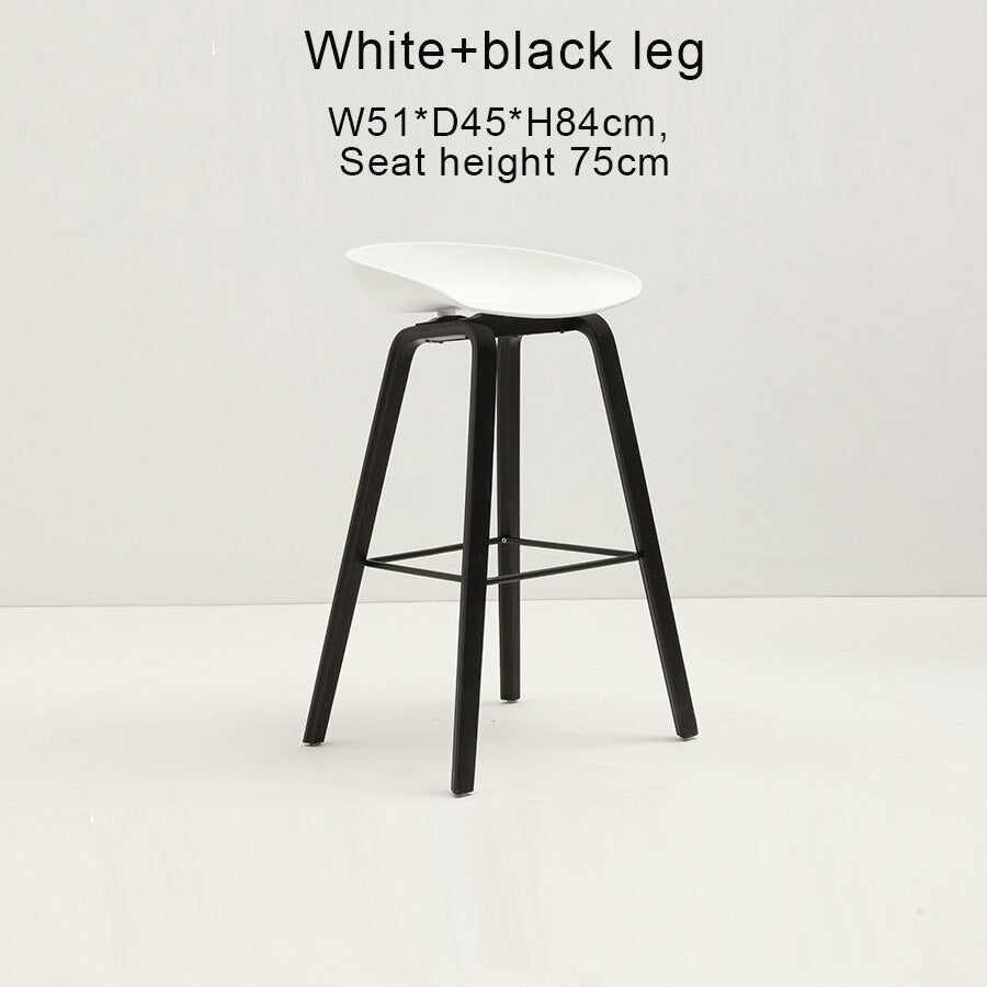 Counter Kitchen Stool with PP Seat and Beech Wood Legs - Casatrail.com