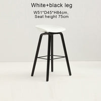 Thumbnail for Counter Kitchen Stool with PP Seat and Beech Wood Legs - Casatrail.com