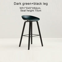 Thumbnail for Counter Kitchen Stool with PP Seat and Beech Wood Legs - Casatrail.com