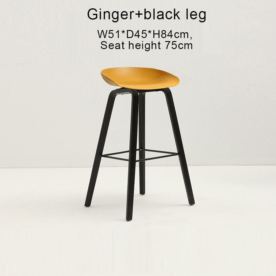 Counter Kitchen Stool with PP Seat and Beech Wood Legs - Casatrail.com