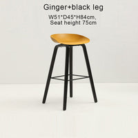 Thumbnail for Counter Kitchen Stool with PP Seat and Beech Wood Legs - Casatrail.com