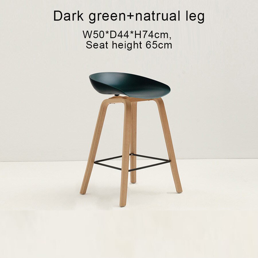 Counter Kitchen Stool with PP Seat and Beech Wood Legs - Casatrail.com