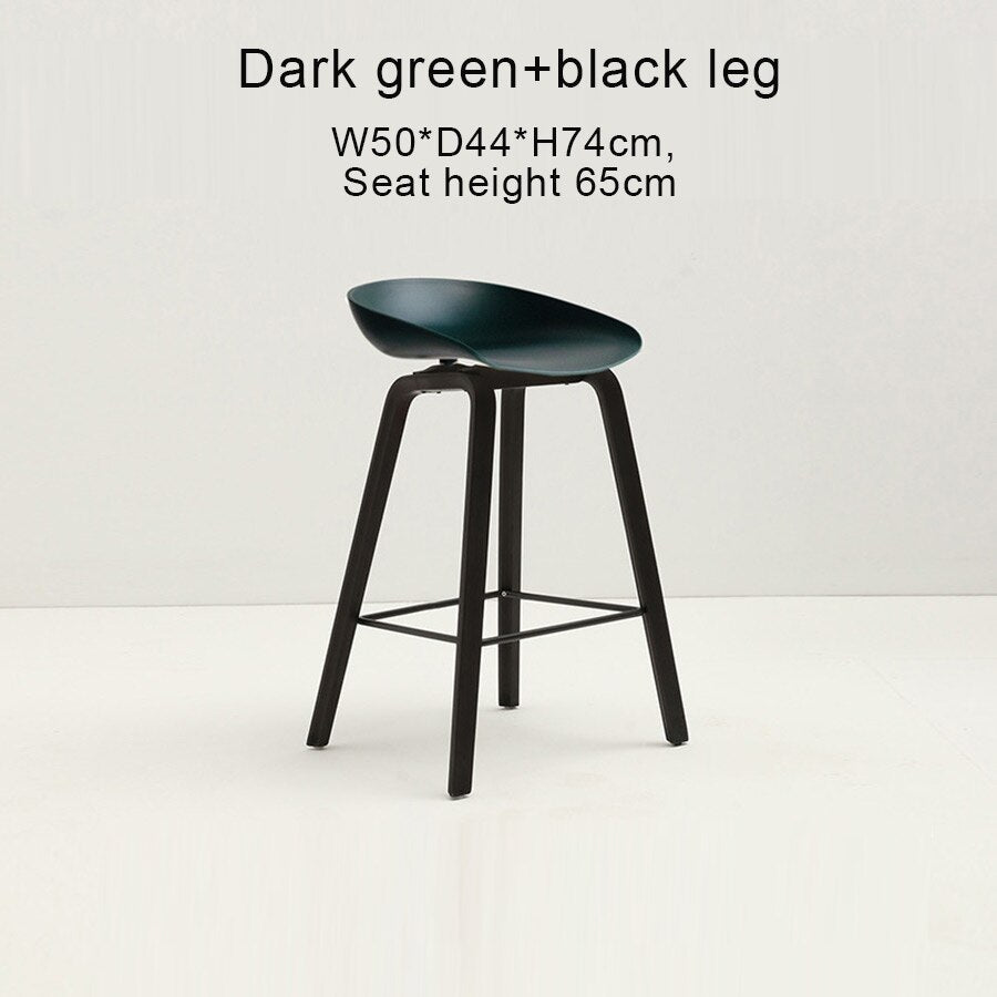 Counter Kitchen Stool with PP Seat and Beech Wood Legs - Casatrail.com