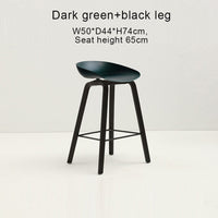 Thumbnail for Counter Kitchen Stool with PP Seat and Beech Wood Legs - Casatrail.com