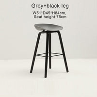 Thumbnail for Counter Kitchen Stool with PP Seat and Beech Wood Legs - Casatrail.com