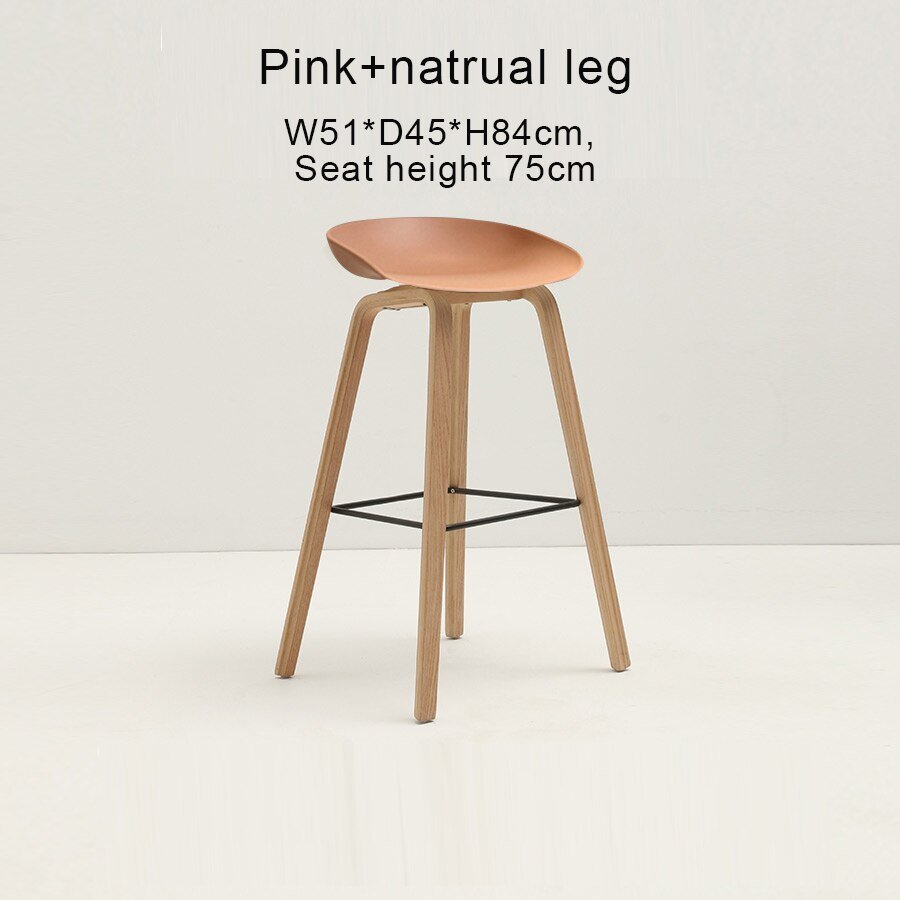 Counter Kitchen Stool with PP Seat and Beech Wood Legs - Casatrail.com