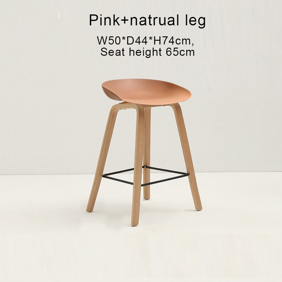 Counter Kitchen Stool with PP Seat and Beech Wood Legs - Casatrail.com