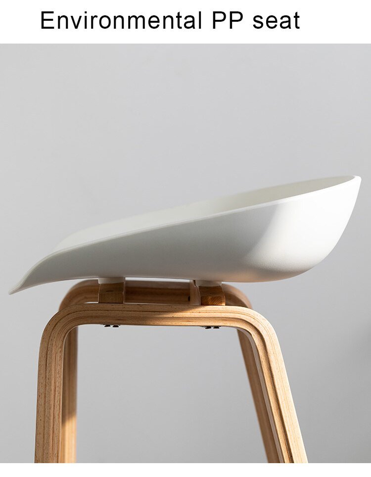 Counter Kitchen Stool with PP Seat and Beech Wood Legs - Casatrail.com