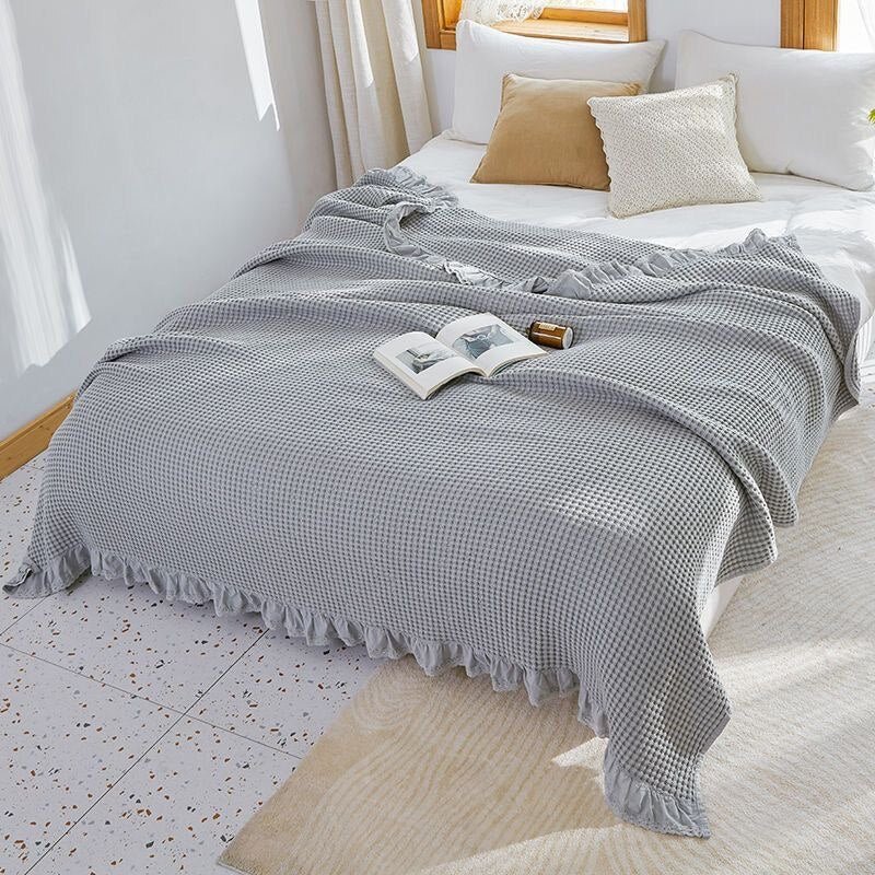 Cozy Summer Ruffles Blanket - 100% Cotton - Casatrail.com