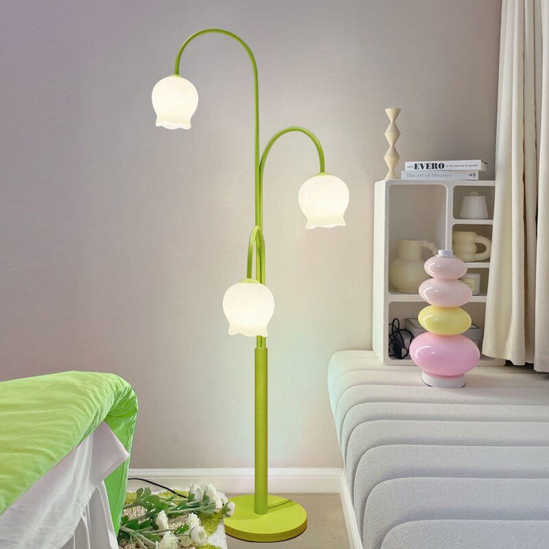 Cream Wind Floor Lamp with Lily of the Valley Design - Casatrail.com