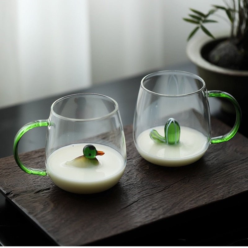 Creative 3D Glass Mug with Handle - 400 ml - Casatrail.com