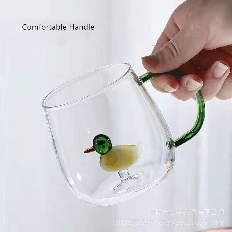 Creative 3D Glass Mug with Handle - 400 ml - Casatrail.com