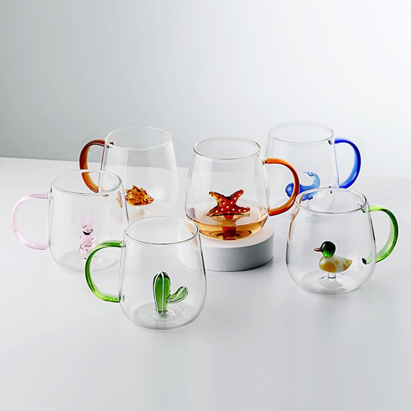 Creative 3D Glass Mug with Handle - 400 ml - Casatrail.com