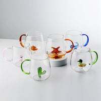 Thumbnail for Creative 3D Glass Mug with Handle - 400 ml - Casatrail.com