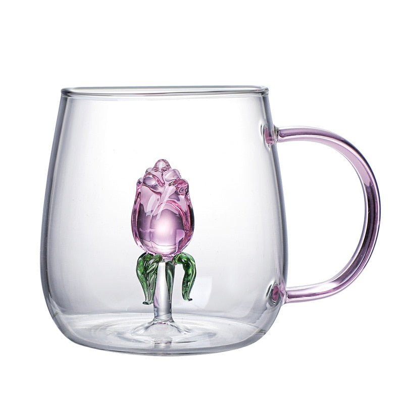 Creative 3D Glass Mug with Handle - 400 ml - Casatrail.com