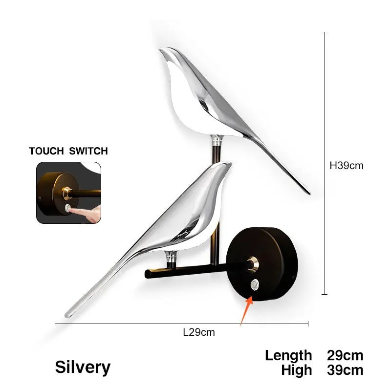 Creative Bird Rotatable LED Wall Lamp with Touch Switch - Casatrail.com