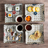 Thumbnail for Creative Square Dumpling Plate with Divided Tray - Casatrail.com